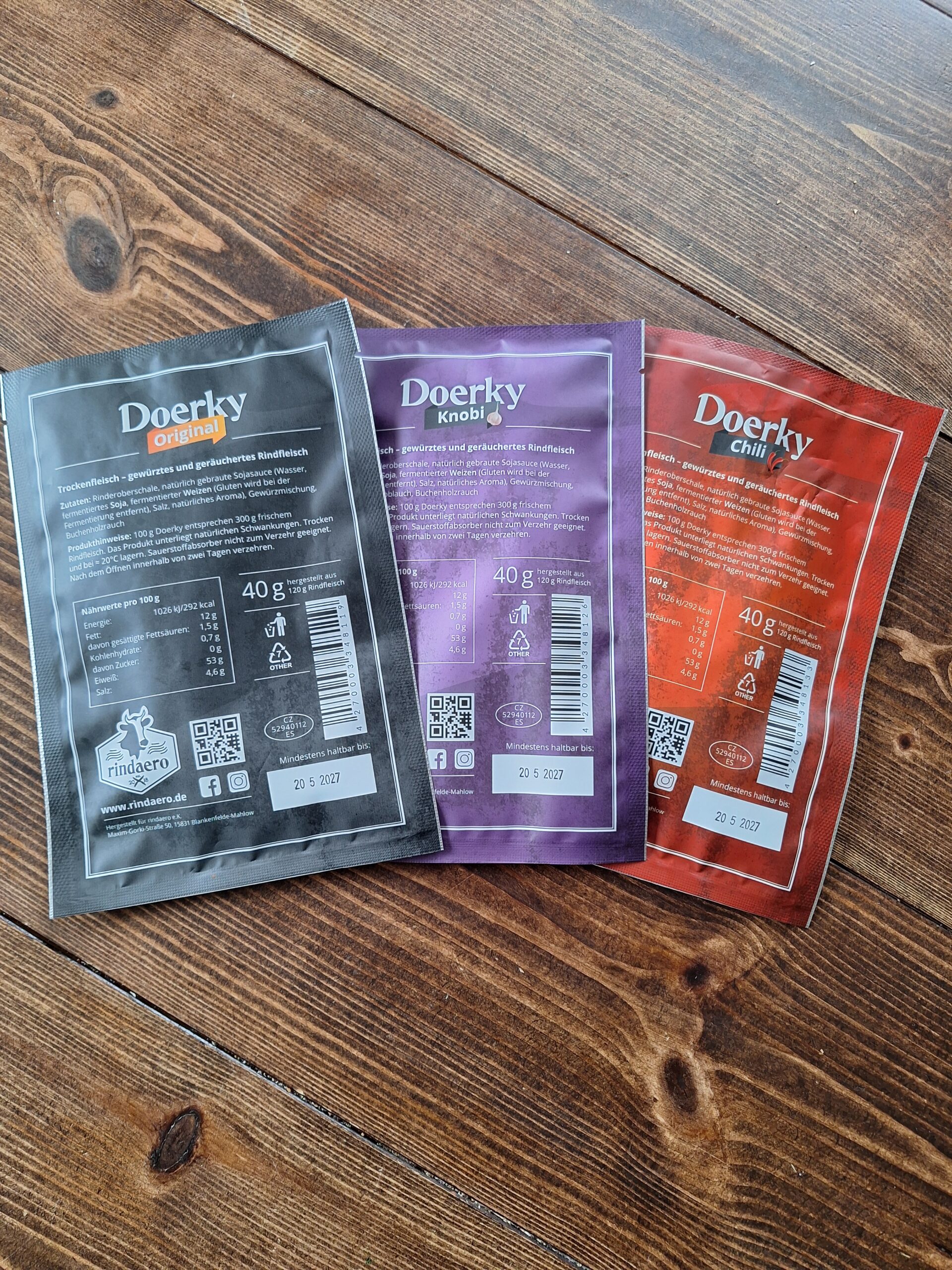 Doerky Beef Jerky Probierpaket 3x40 g – Bild 2