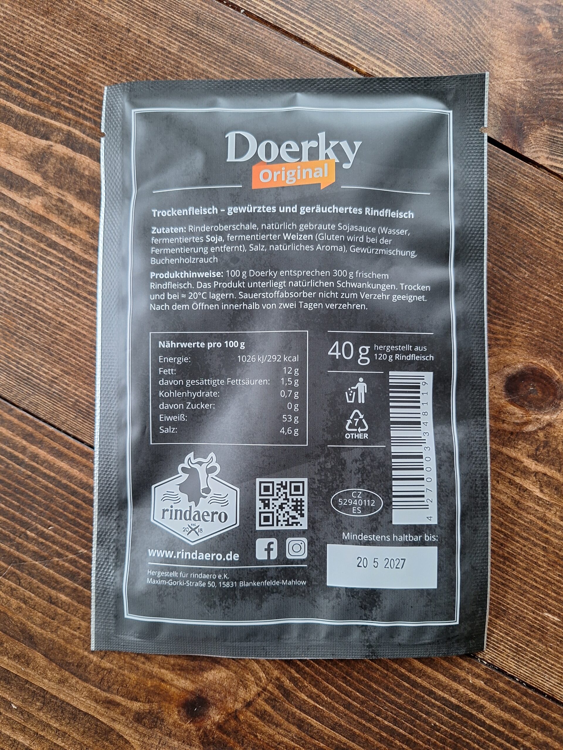 Doerky Beef Jerky Original 40 g – Bild 2